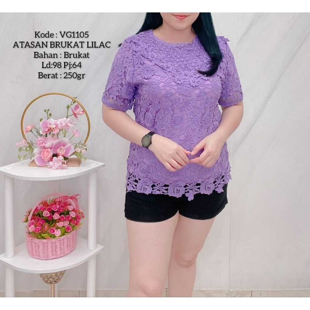 Atasan Full brokat Import premium mix brokat