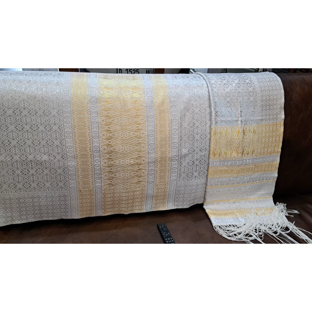 Songket Medan Tumtuman Pengantin Exclusive Silver Full Kristal