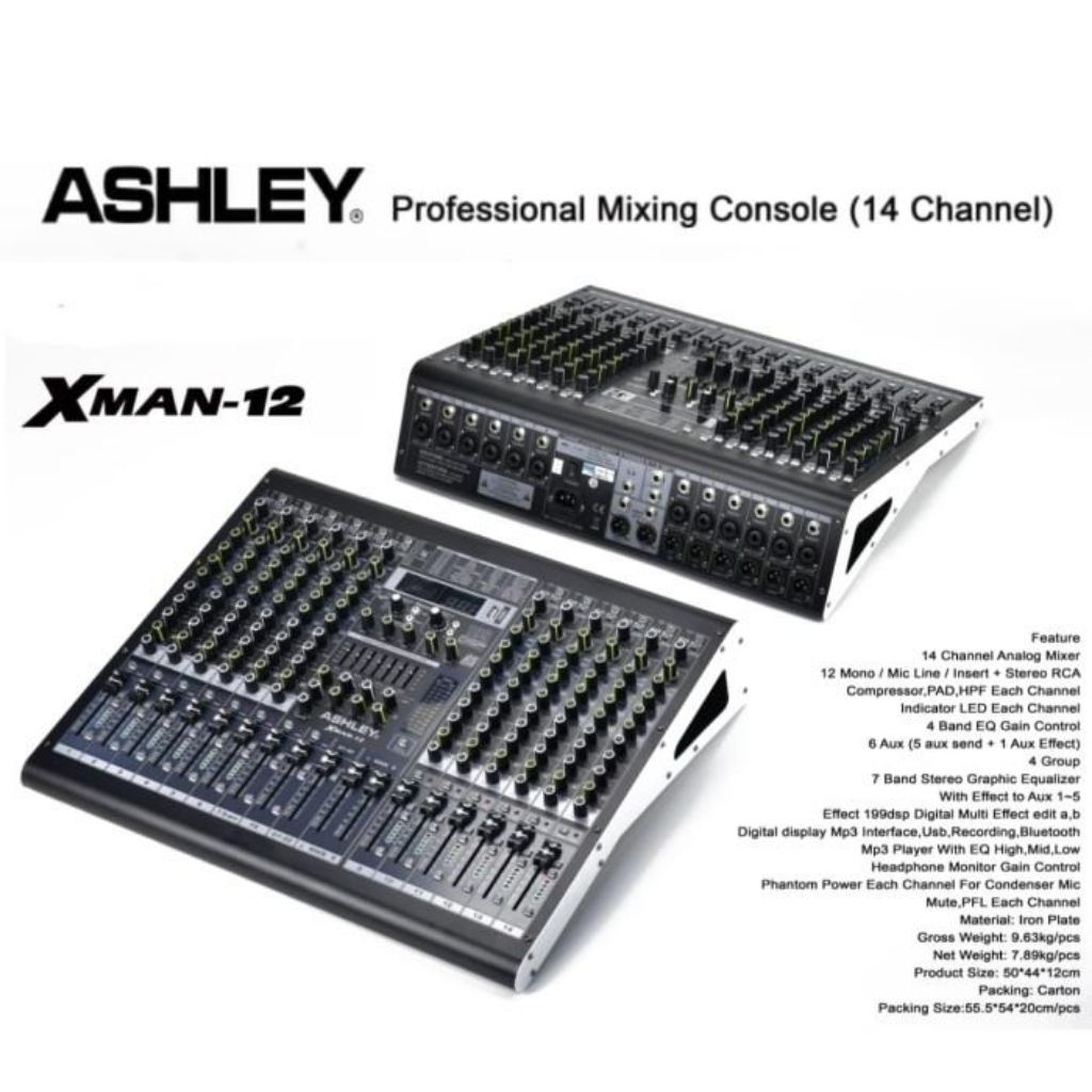 MIXER ASHLEY AUDIO X-MAN 12 CHANEL ORIGINAL