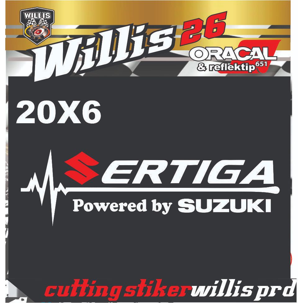 Sticker Cutting Kaca Mobil Suzuki Ertiga Motif Detak Jantung EKG Mobil Suzuki