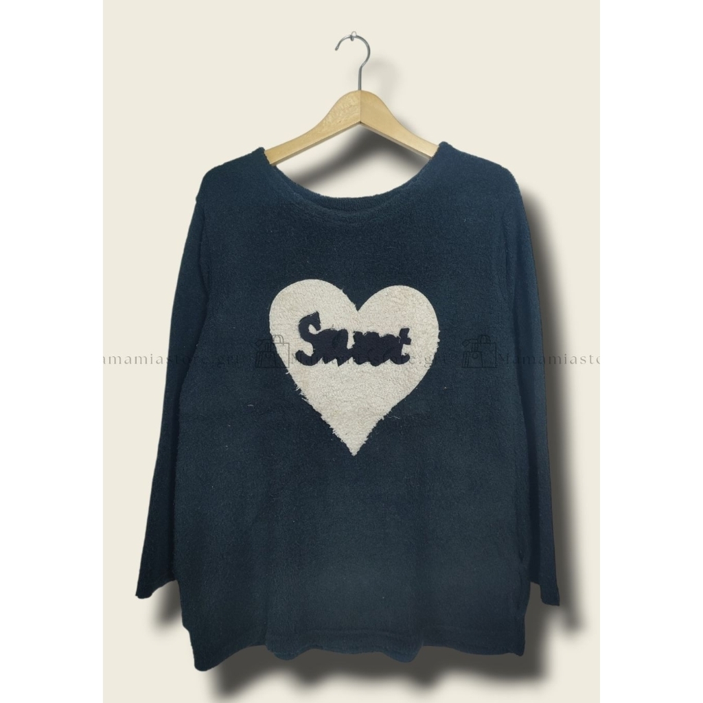 Mamamiastore.grt - Sweater Rajut Fuzzy Bulu Domba Hitam