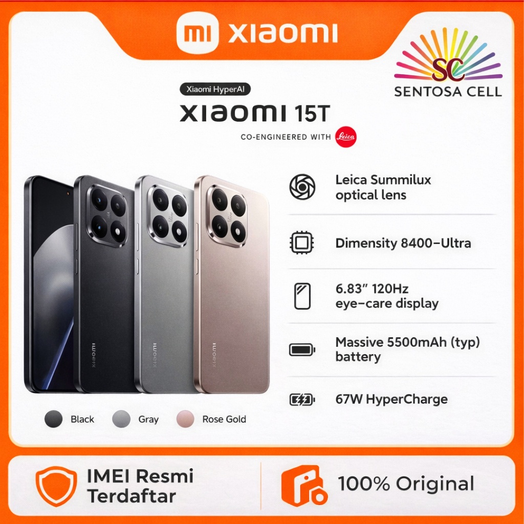 HP XIAOMI 15T 12/512 NFC GARANSI RESMI XIAOMI INDONESIA