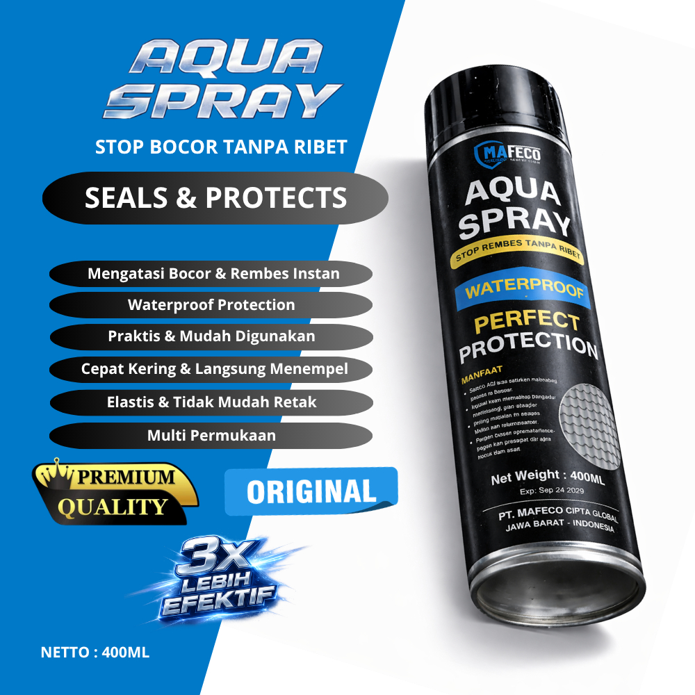 | GARANSI 1 TAHUN | Aqua Spray  | aqua spray seal and protect | spray anti bocor waterproof