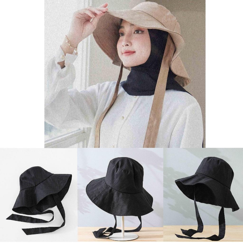 Topi Bucket Hat Distro WIDE TALI polos custom pria wanita unisex keren PANTAI SELEBGRAM REMAJA anak 