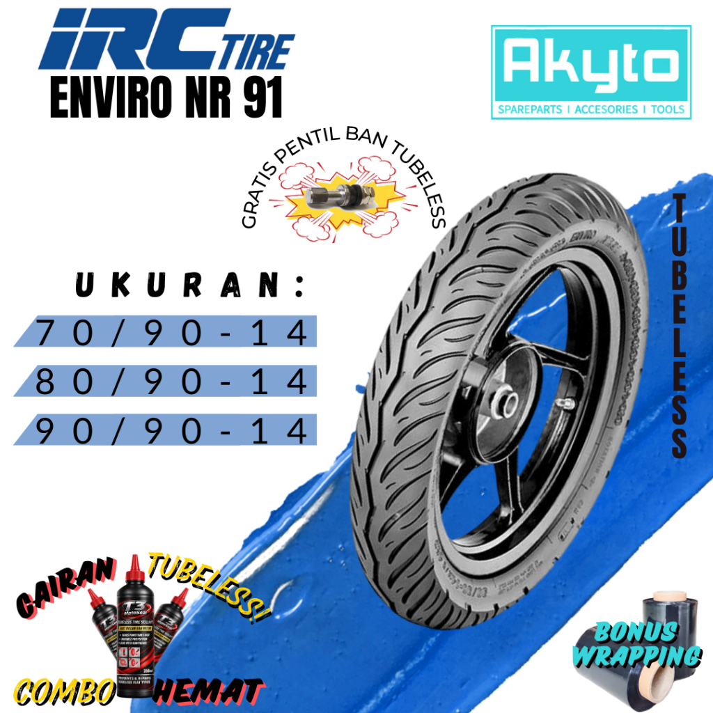 BAN IRC ENVIRO NR91 RING 14 / BAN TUBELESS / BAN MOTOR R14 / BAN MOTOR MATIC METIK SCOOPY MIO J XRID