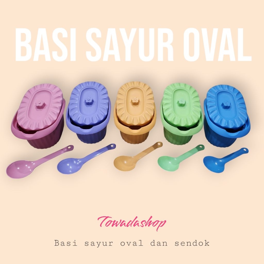 Wadah saji tempat sayur sop makanan minuman/Wadah basi oval prasmanan Oval tebal BPA FREE