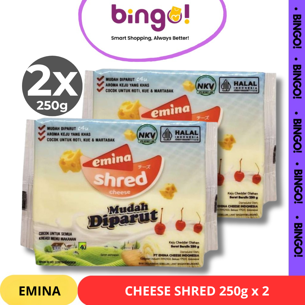 Emina Shred Cheese 250g / Keju Emina Shred 250g Mudah Diparut