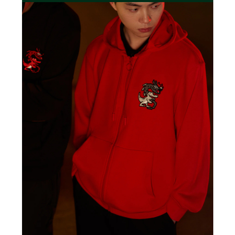 JAKET HOODIE Lacoste FR3 Red 3D Dragon Print Cotton Hoodie SH4758 10 240 ORIGINAL BNWT