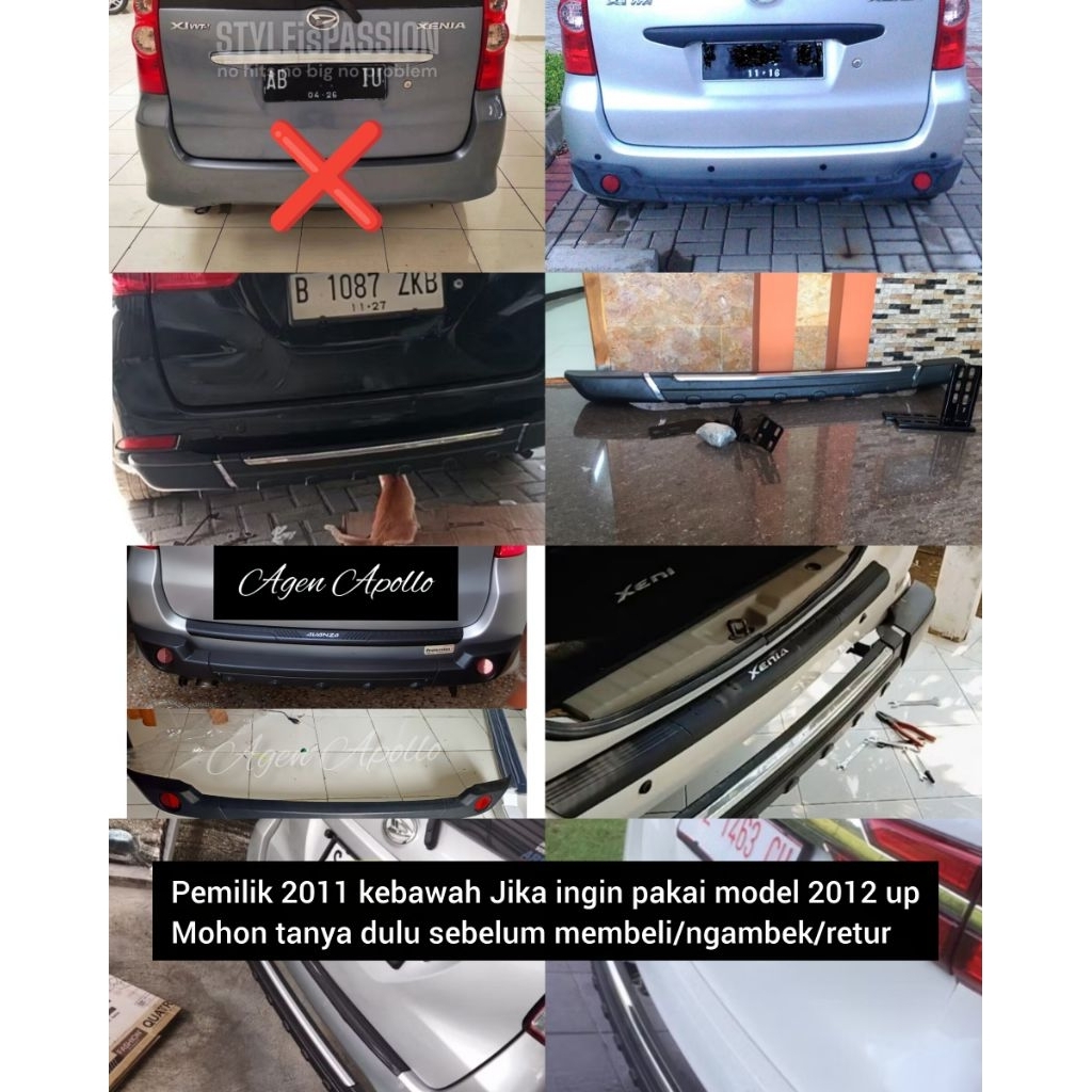Bumper Belakang Mobil Avanza Xenia Old Avanza Veloz Xenia All New 2006-2018