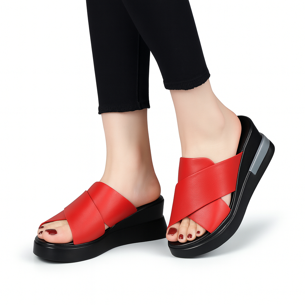 Sandal Wedges Wanita Fashion Viral Kekinian 2026 - Ukuran 37-42, Tinggi Hak 5 Cm - Sendal, Cewek