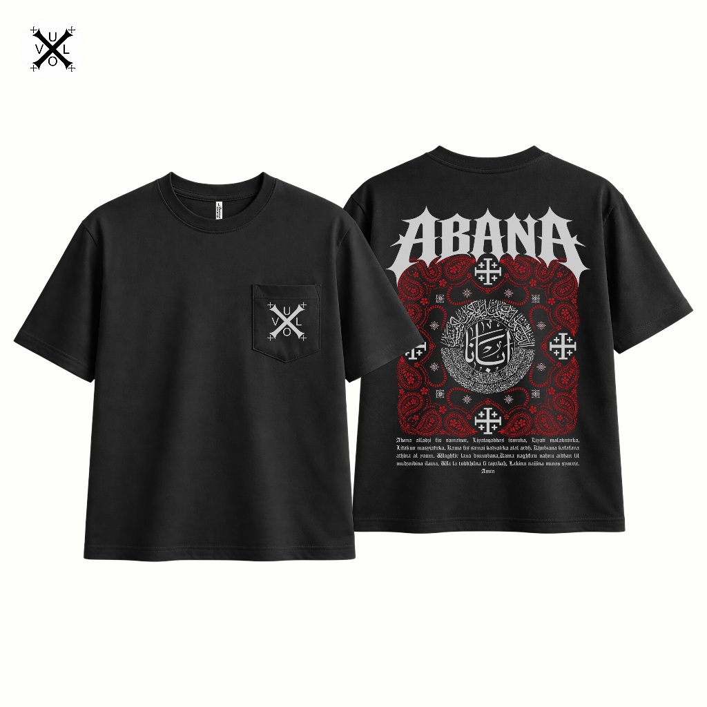 Kaos Rohani Casual Doa Bapa Kami Bahasa Arab - Pocket, Regular Fit Unisex, Cotton Combed 24s 200+GSM