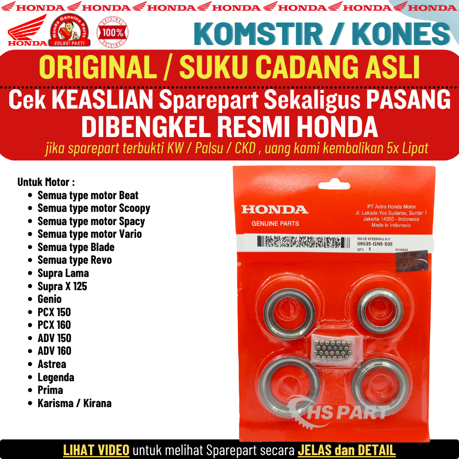 Komstir Comstir Kones Beat Fi Stater Kasar Scoopy Spacy Vario 110 Fi Karbu Original AHM Honda 100%