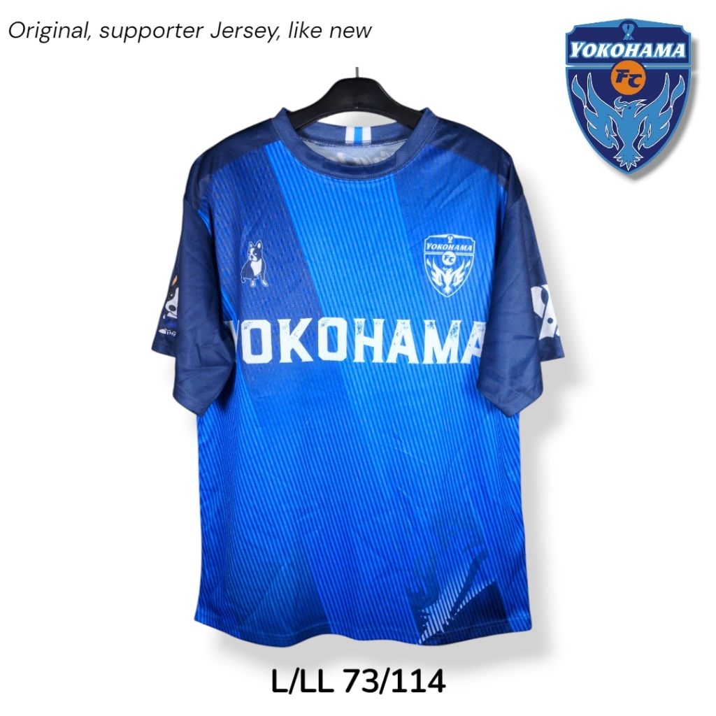 Kolektor Yokohama FC Supporter Jersey Size L LL Full Print LIKE NEW J-league Jepang Limited Event