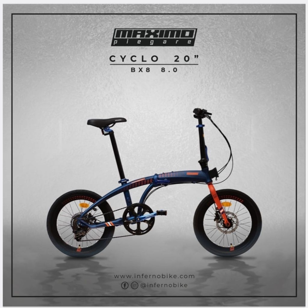 sepeda lipat maximo piegare 20 inch cyclo bx8 8.0 hydrolik