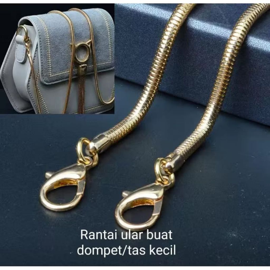 Tali Tas Rantai Cacing Gold - Aksesoris Tas Wanita Premium