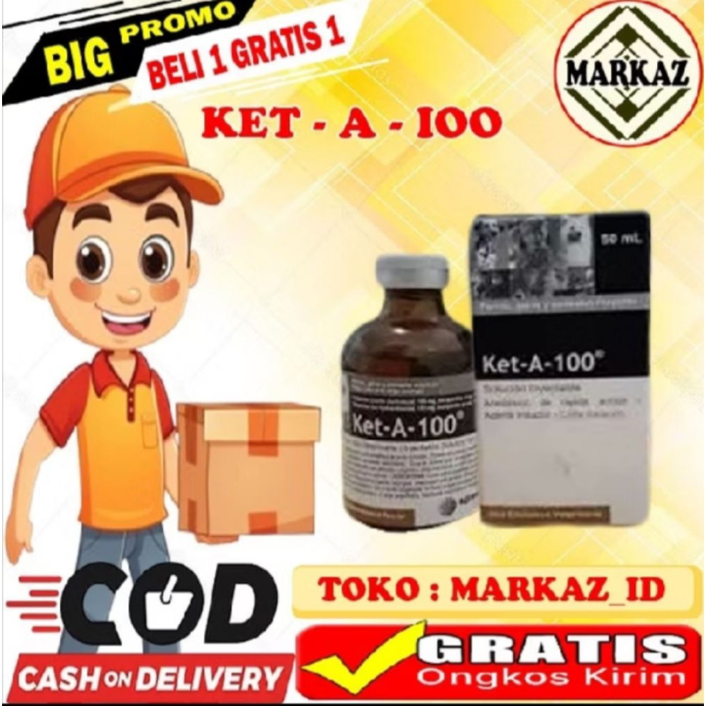 KETAMIN KET-A-100 ASLI ORIGINAL OBAT HEWAN PELIHARAAN
