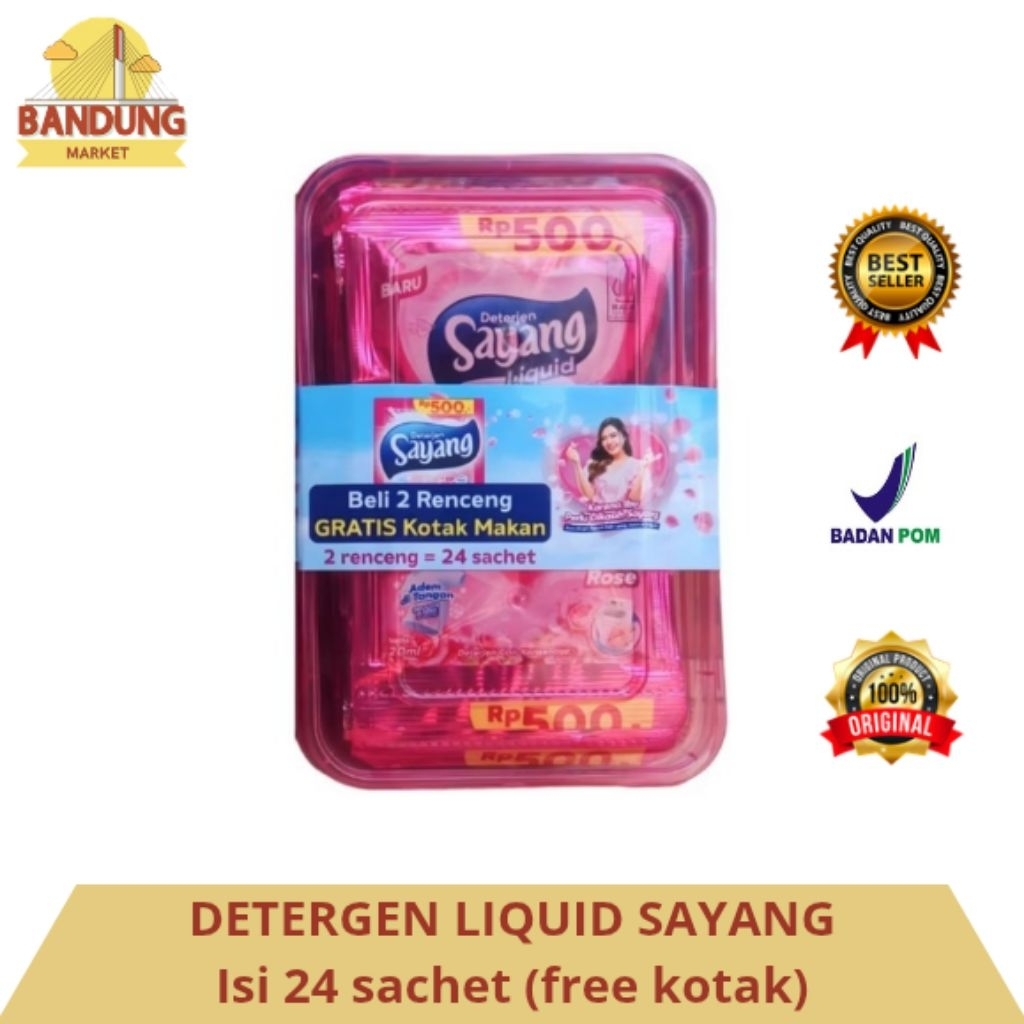 Detergen liquid sayang 24 sachet (free kotak)