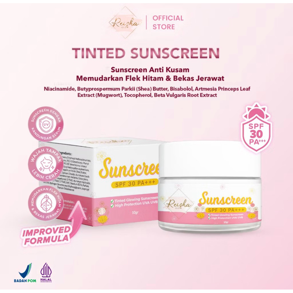 Reisha Glow Sunscreen 10 Gram  SPF 30 PA+++ | Tinted Glowing Sunscreen