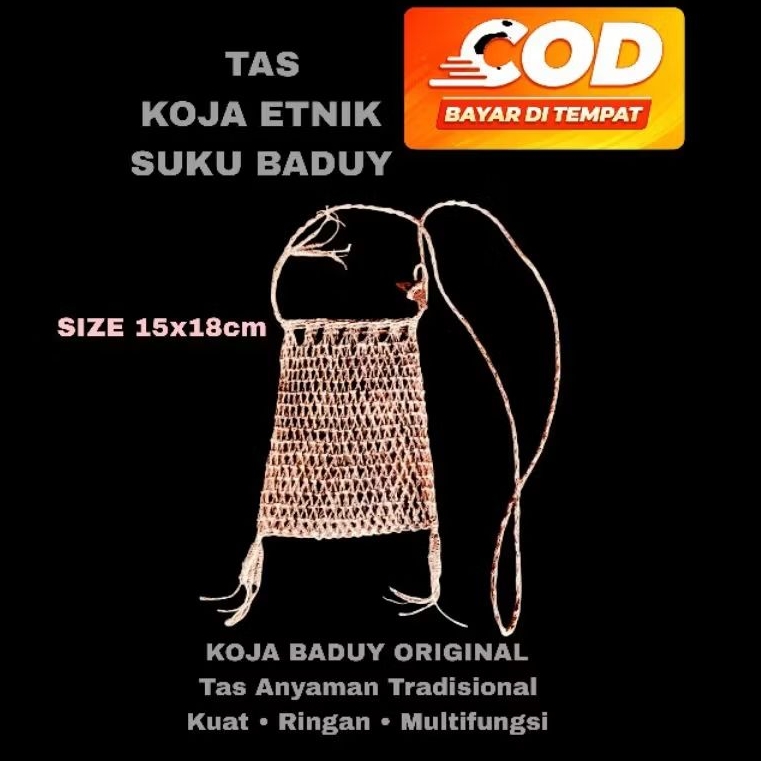 Tas Koja Baduy 15×18 cm Original – Anyaman Handmade Khas Baduy, Kuat, Unik & Limited Edition”