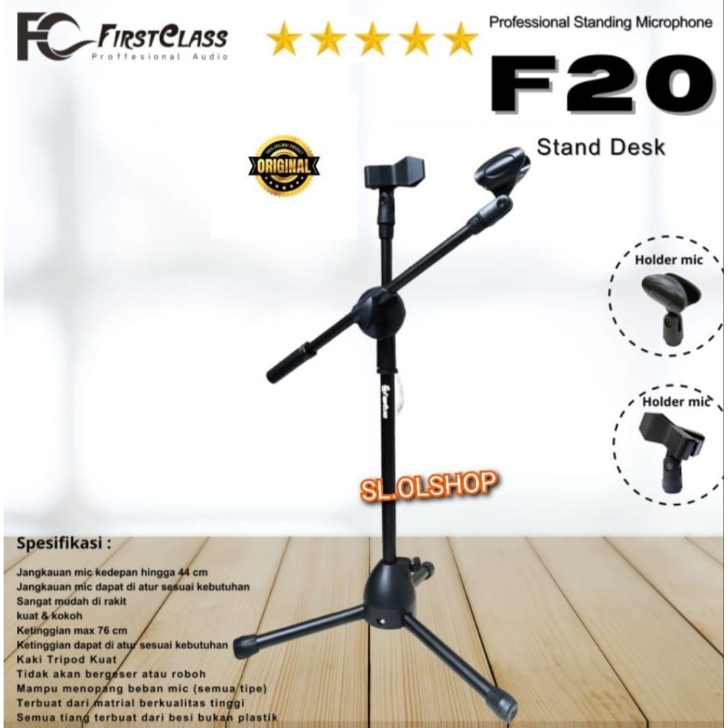 Stand Mic Podium FIRSTCLASS F20 Standing Microphone Meja Kualitas Terbaik