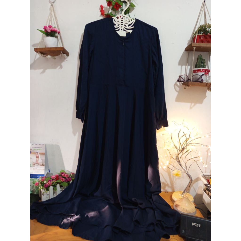 prelove dress panjang /gamis biru dongker