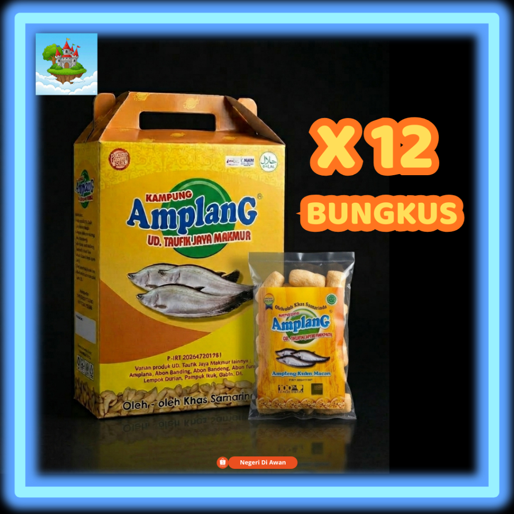 Paket Dus Kampung Amplang Khas Samarinda - Isi 12 Bungkus @35gr - Oleh-oleh Khas Kalimantan UD Taufi