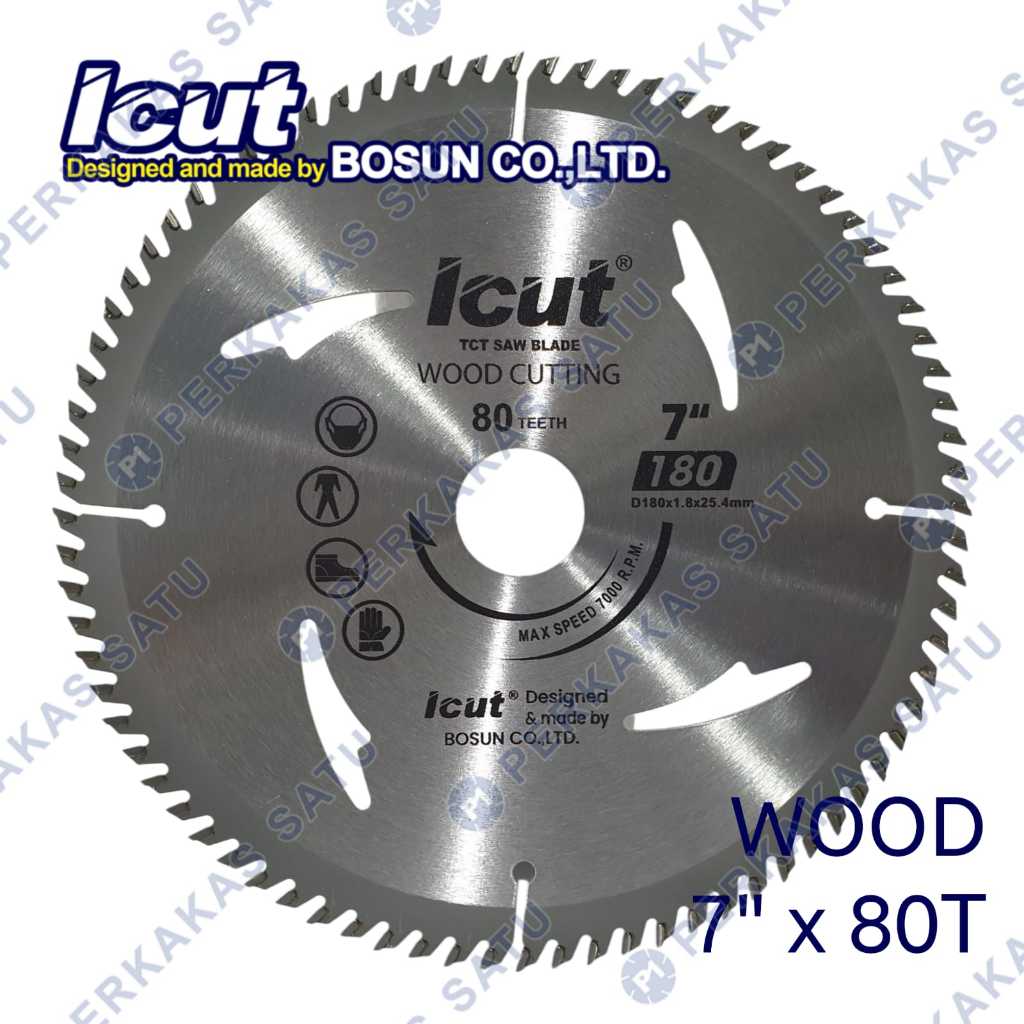 MATA CIRCULAR SAW BLADE 7" X 80T ICUT BOSUN TCT SAW BLADE WOOD 7 INCH INCI POTONG KAYU