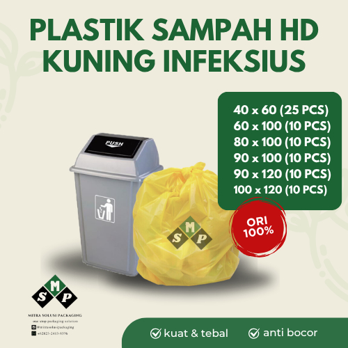 (40 PCS) Plastik Kresek Sampah Kuning Medis HD / Kresek Medis / Kantong Medis Kuning / Kantong Sampa