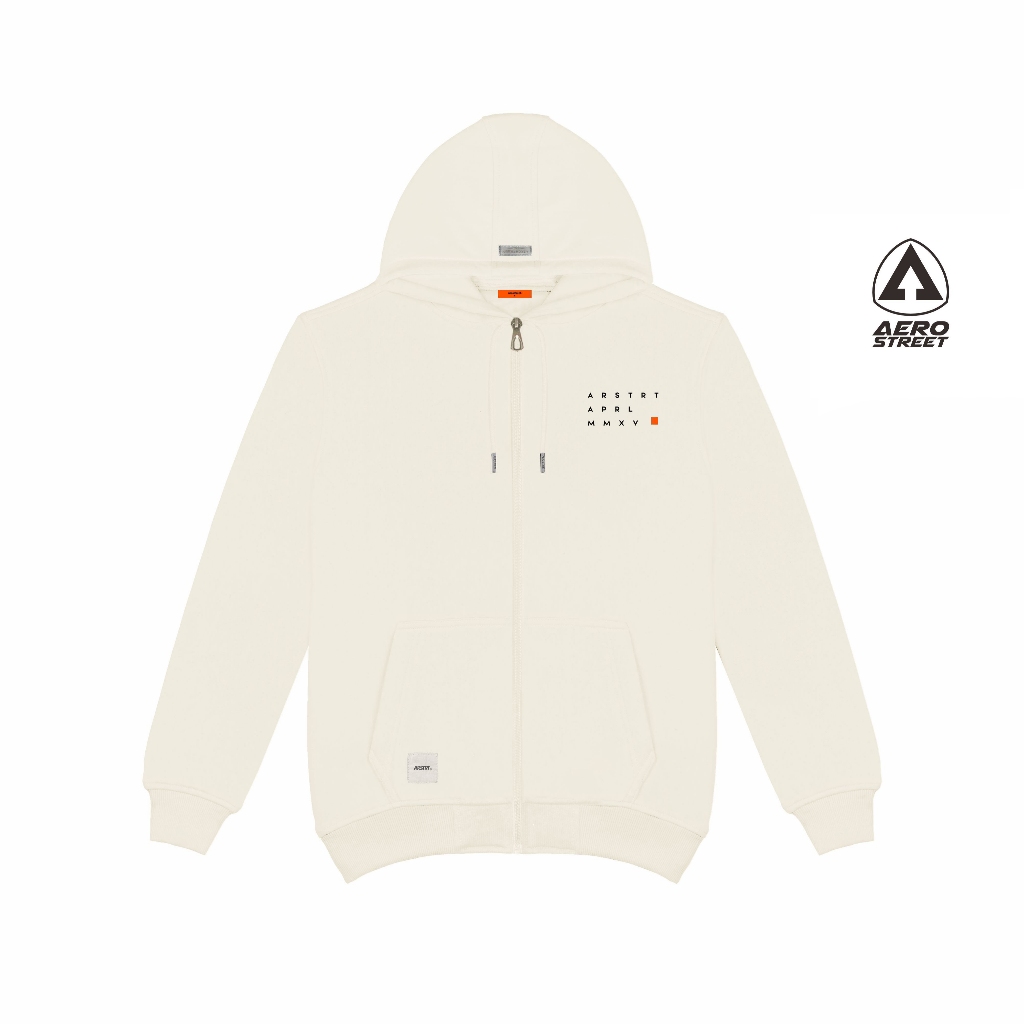 Aerostreet Nevio Hoodie Unisex Krem Jaket Sweater Pria Wanita Streetwear Sporty Lembut Nyaman