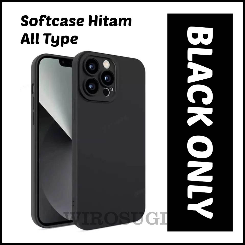 Case FULL BLACK OPPO A5 2020 Softcase Warna Soft Hitam Polos Doff Blackmatte Casing Kesing Keren Mew