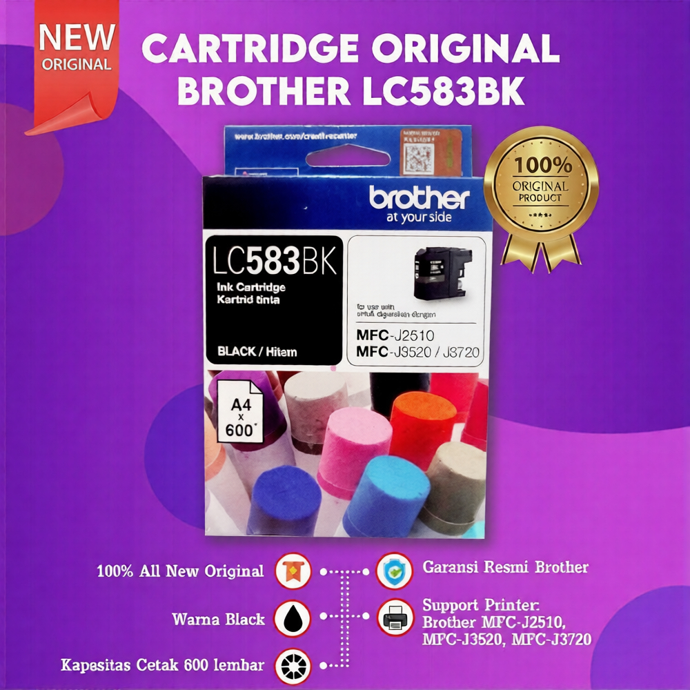 Cartridge Tinta LC583 LC-583 535 LC535 LC539 Compatible For Brother MFC-J3720 J2510 J3520 J100 J200 