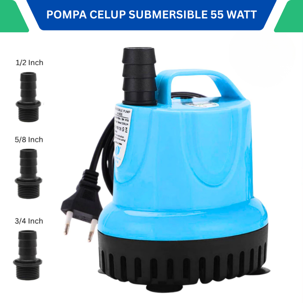 Pompa Air Celup Kolam Pompa Akuarium 55 Watt Mesin Air Submersible Pompa Kolam Sirkulasi Air Terjun