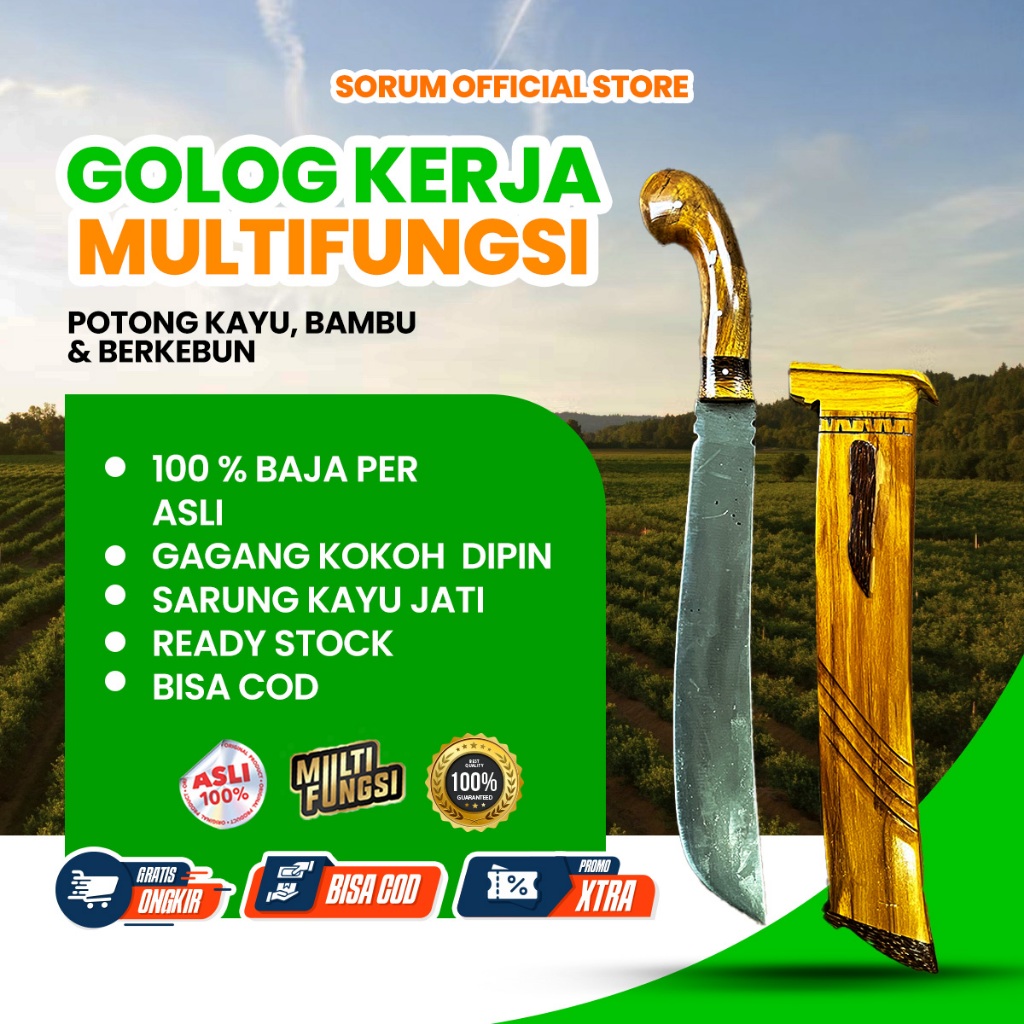 G0lok Tebas Bambu Dan Kayu Premium > Bedog Gaplok Alat Kebun