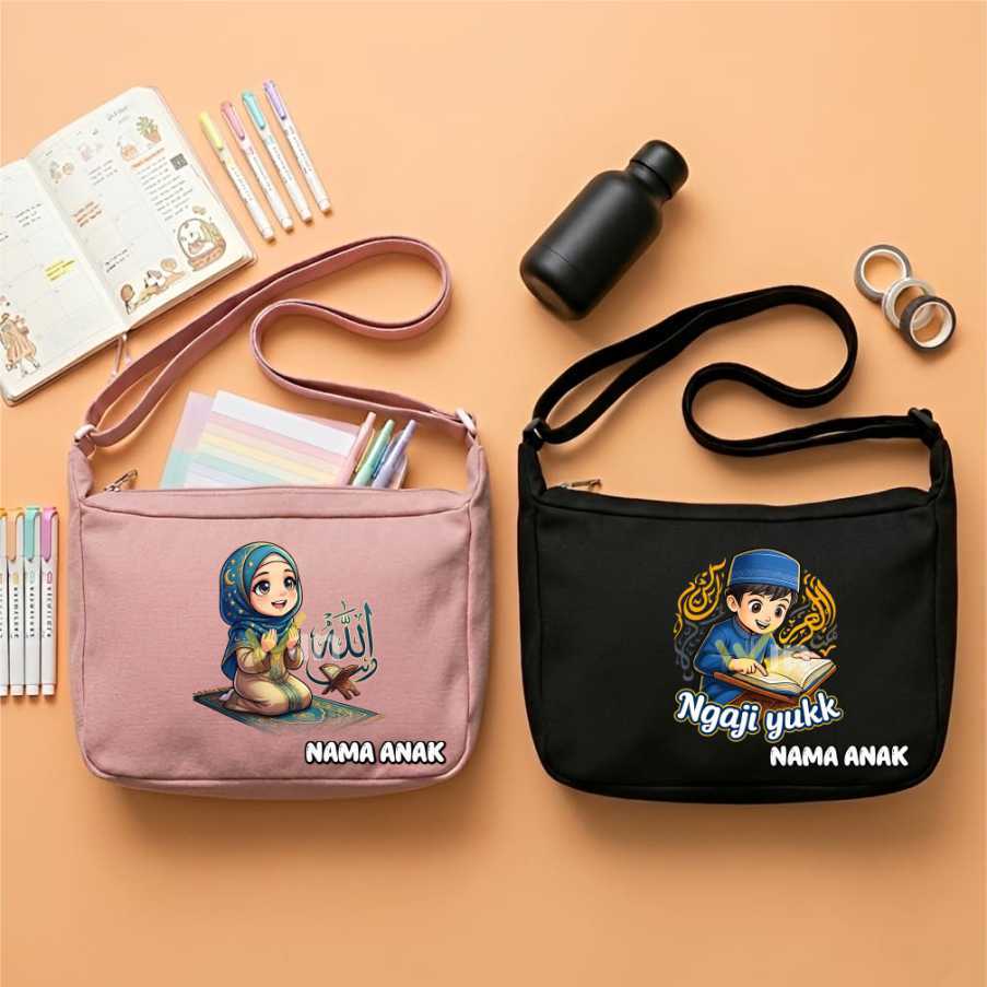 Tas Selempang Anak Laki Perempuan Untuk Ngaji Alquran Iqro Murah Win