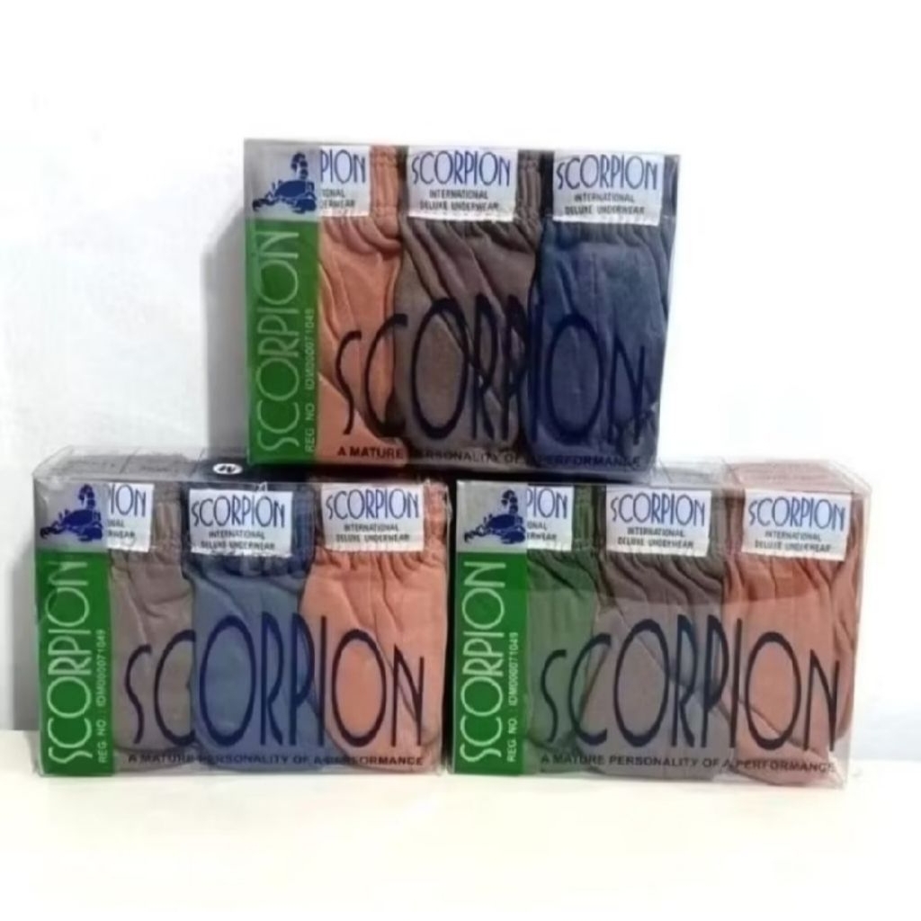 1 KOTAK CELANA DALAM SCORPION// CELANA DALAM PRIA SCORPION