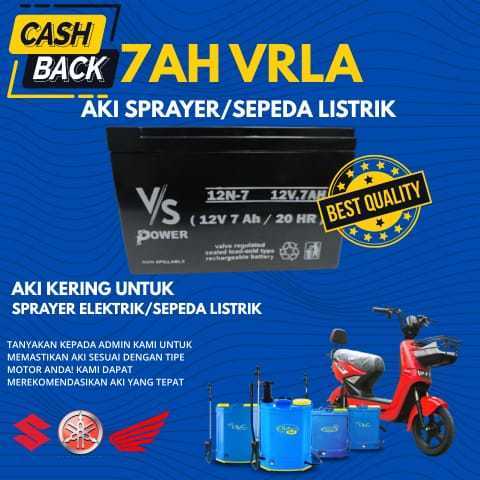Aki VS Power 12V 7Ah - Aki Kering Sprayer Elektrik & UPS