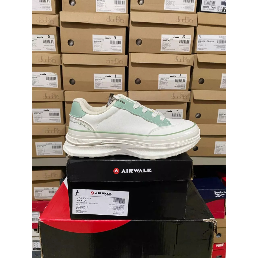 Airwalk Daniella Lt Beige/Green Women Shoes Airwalk Original