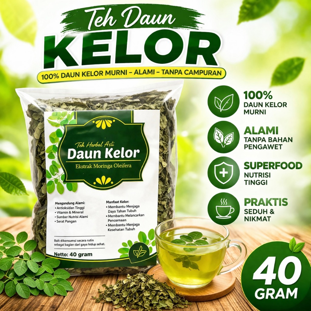 Teh Daun Kelor Moringa Oliefera Hikmah Sehat | Teh Moringa/Teh Kelor