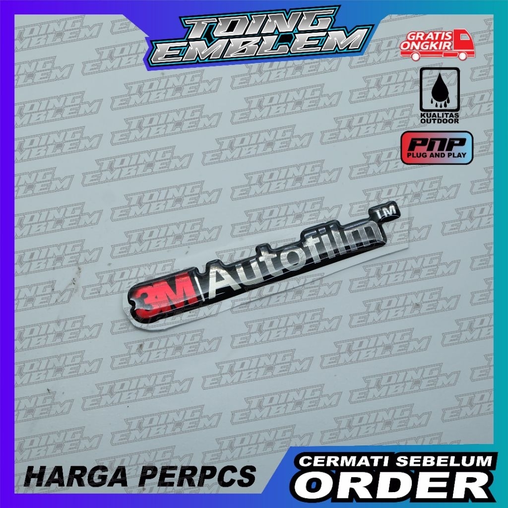 Emblem Kaca Film 3M Autofilm/Sticker Logo 3M Autofilm/Sticker Timbul 3M Autofilm