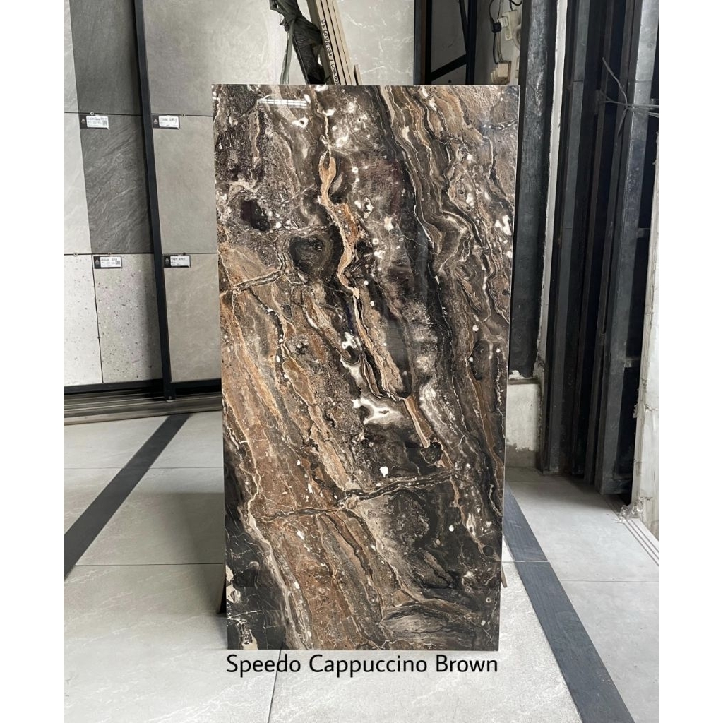 granit lantai 60x120 lantai/dinding motif coklat speedo capucino corak marmer glazedpolish