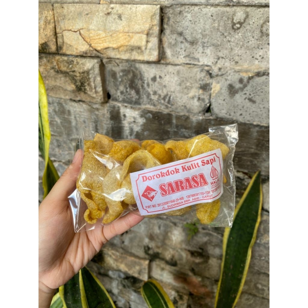 Dorokdok Asli Garut Kerupuk Kulit Sapi Super Renyah - Halal & Gurih kemasan mini