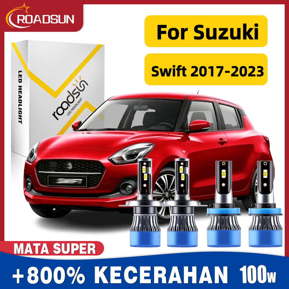 Cocok untuk Suzuki Swift 2017-2023 Led Lampu Depan Mobil Bohlam Hi/Lo Beam Lampu kabut Super Terang 
