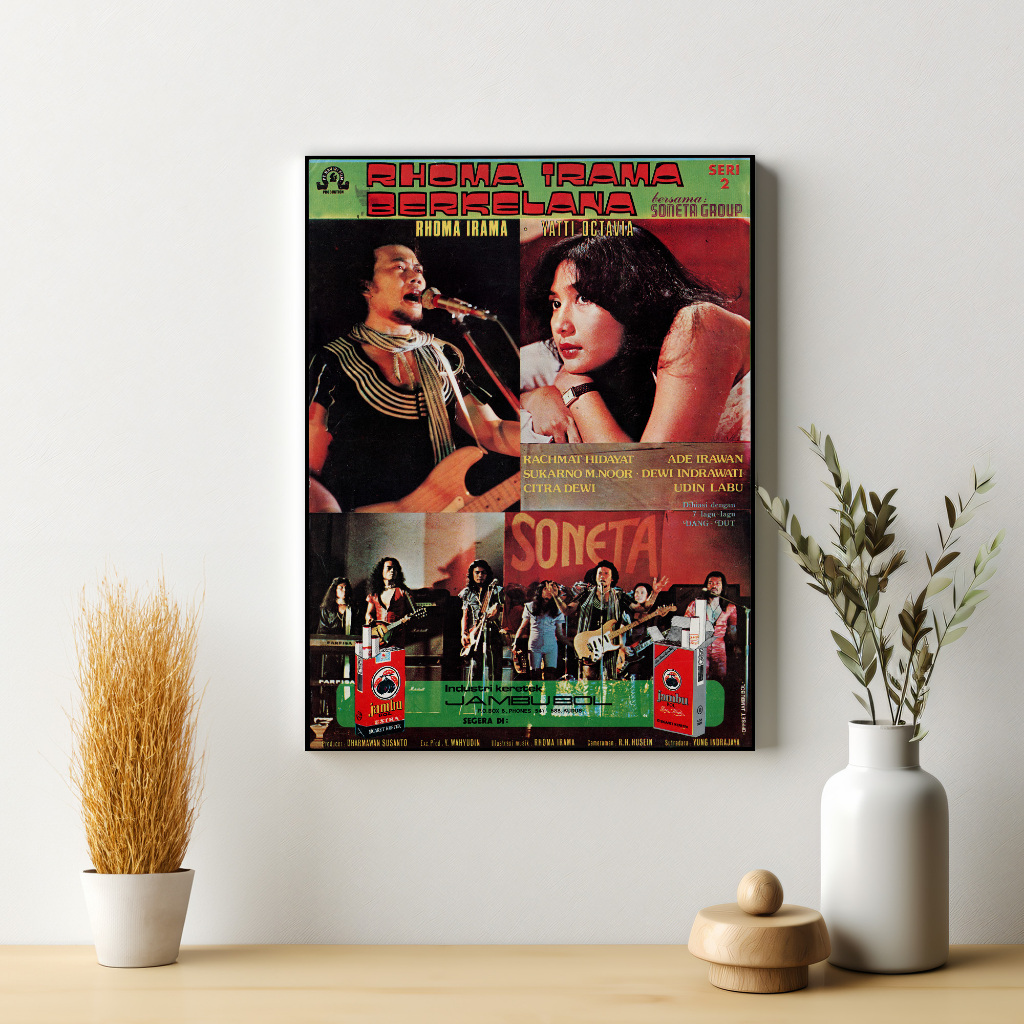 Poster Rhoma Irama Film Berkelana 2 Dekorasi Hiasan Pajangan Dinding Vintage