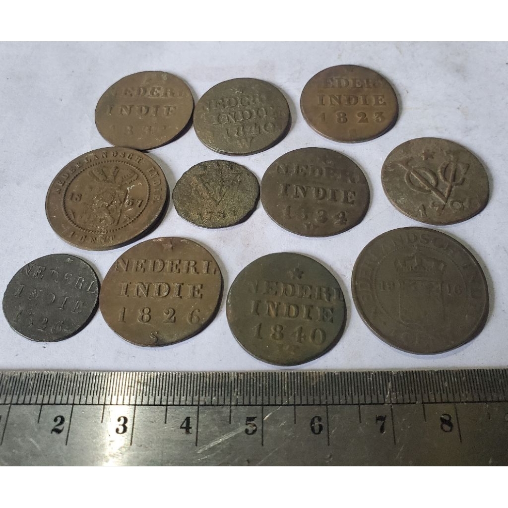 11 keping koin temuan sungai nederl indie voc