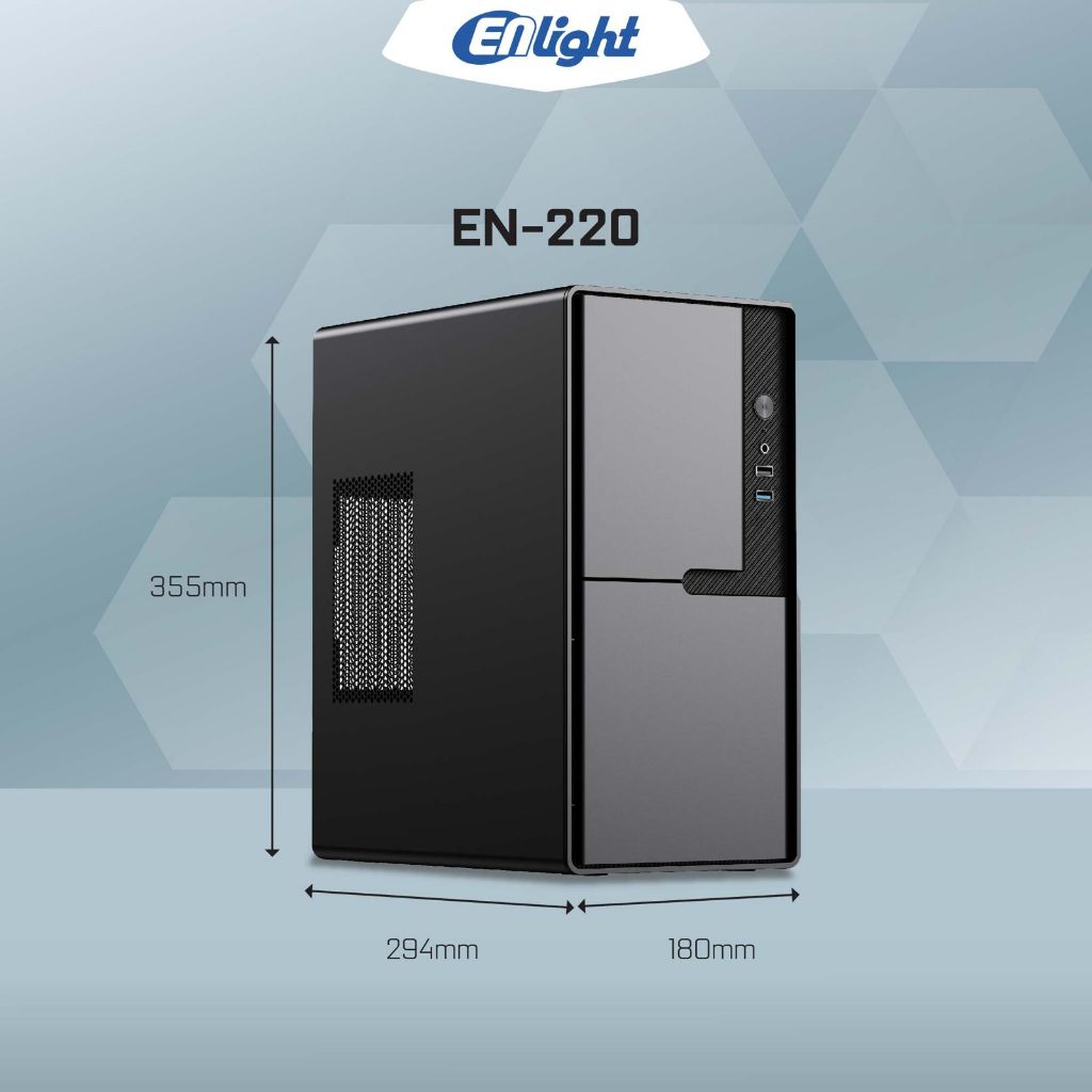 ENLIGHT EN-220 Case M-ATX PSU 300W Mid Slim USB3.0 Casing EN220