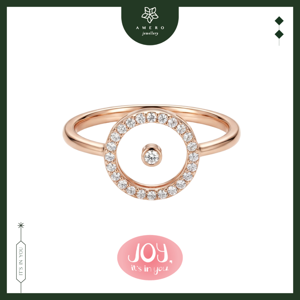 Cincin Emas Rose Gold 17K Leora LR-55 Amero Jewellery