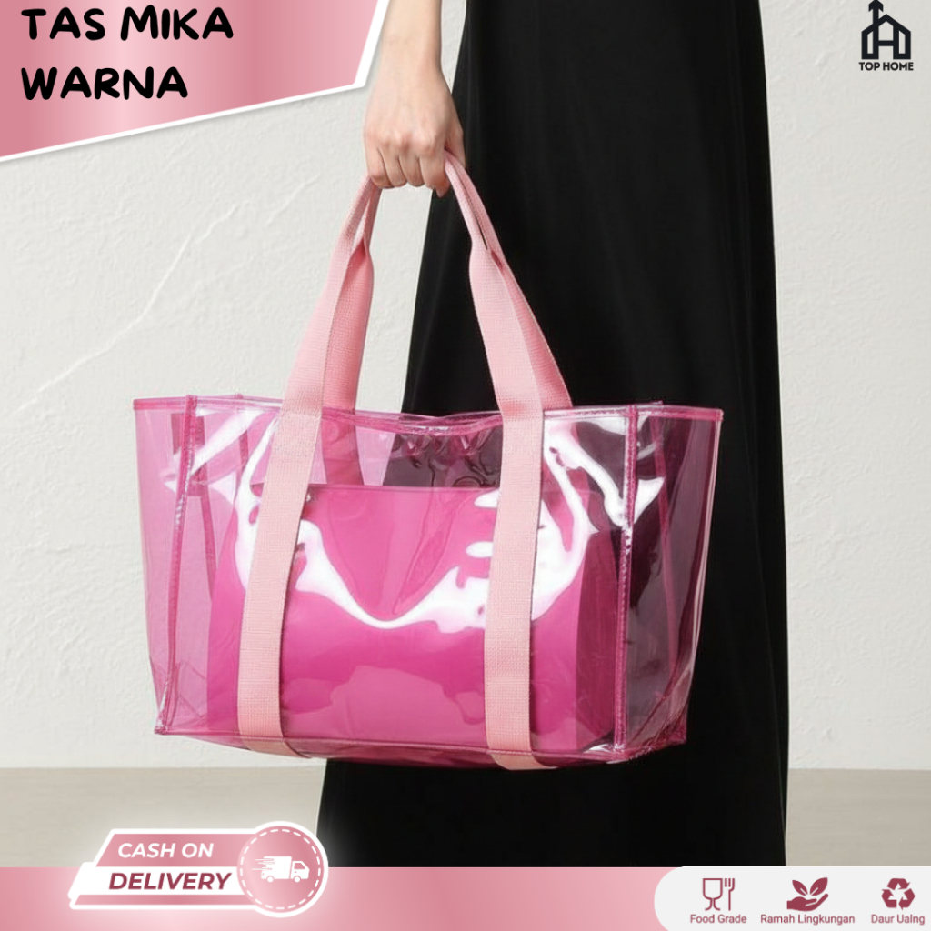 Tote Bag Transparan / Tote Bag Wanita / Tas Mika Goni / Tas Mika PVC / Tas Mika Hampers