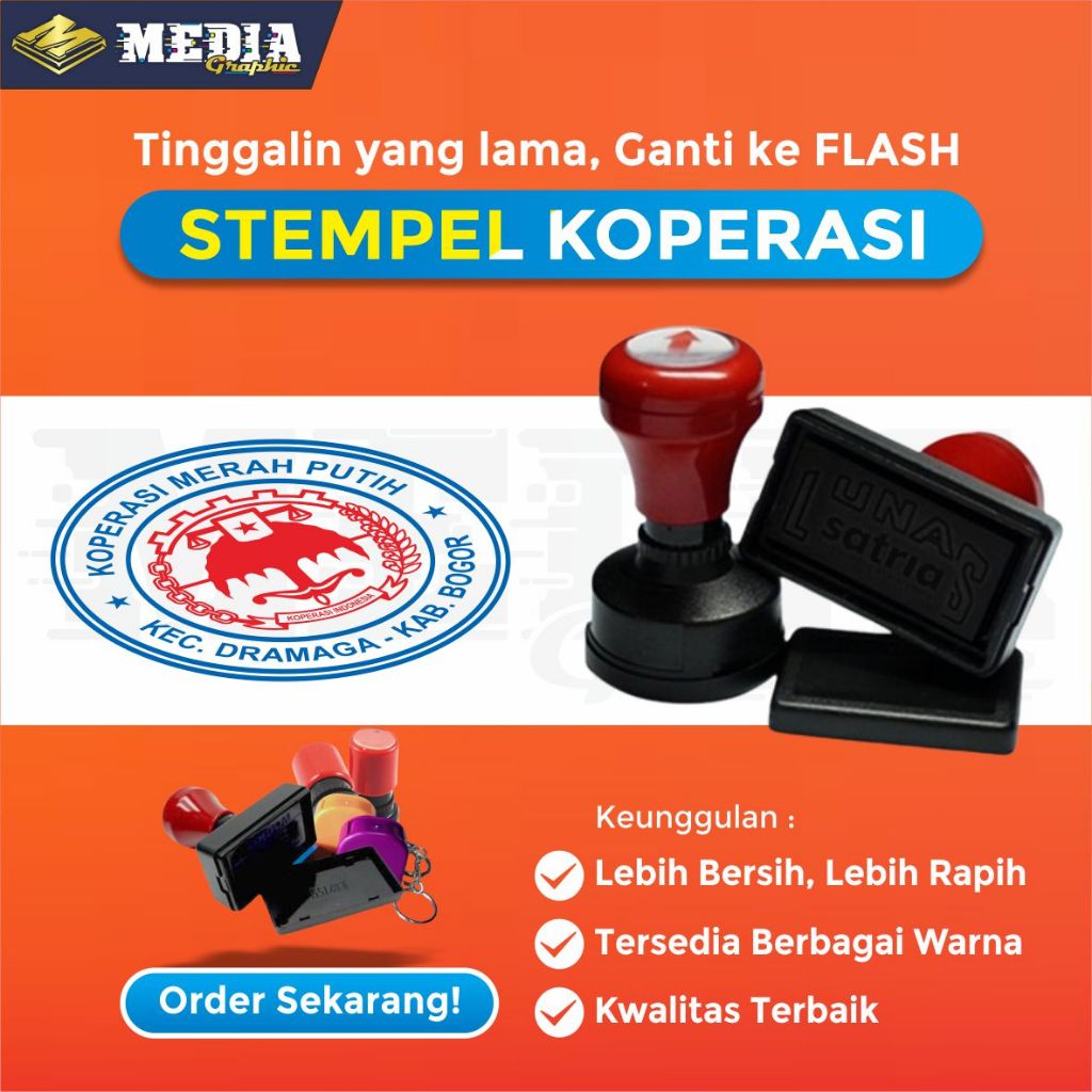 Stempel koperasi / Cap koperasi / Cap warna / Stempel warna / Stempel otomatis / Stempel custom /Ste