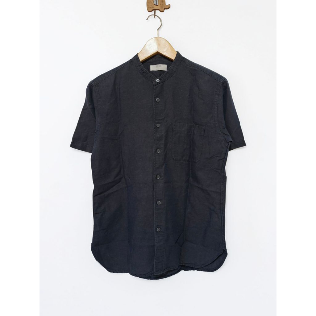 Uniqlo Shanghai Collar Navy Short Sleeve Original