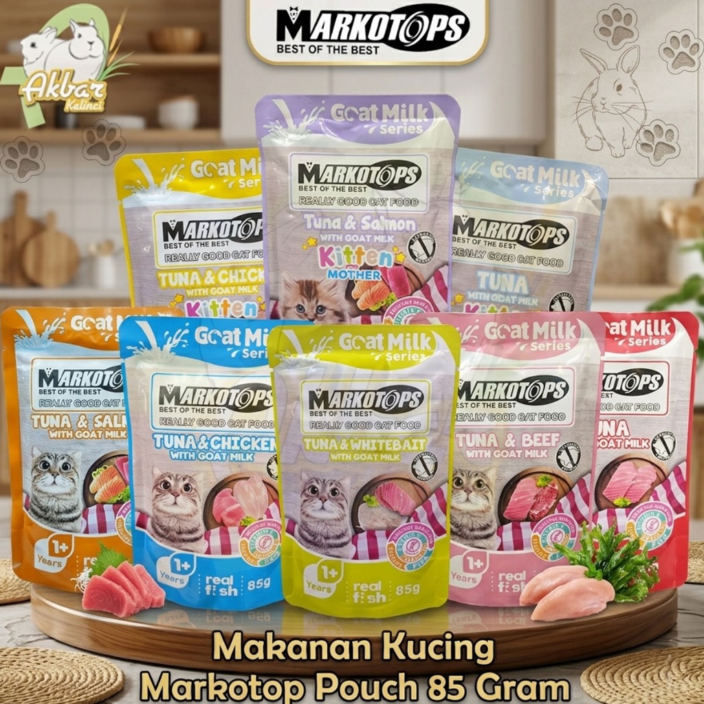Makanan kucing Markotop wet food Pouch/sachet 85 gram - Markotops wet food 85 gram